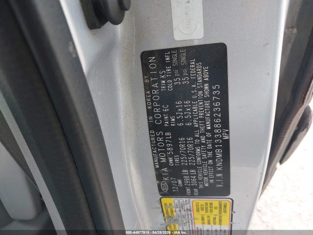 Auction sale of the 2008 Kia Sedona, vin: KNDMB133886236735, lot number: 44977915