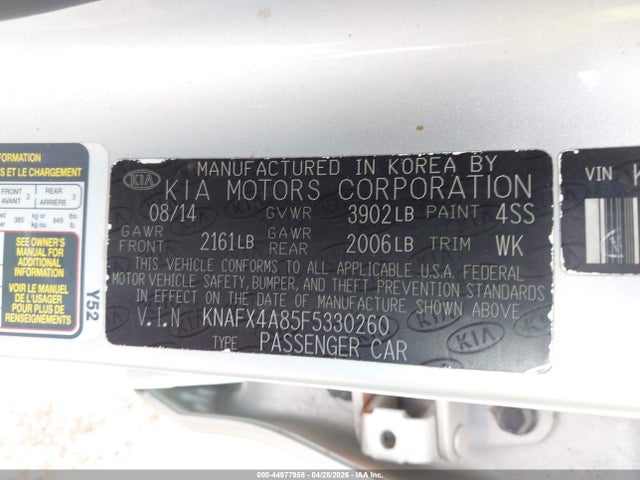 Продажа на аукционе авто 2015 Kia Forte Ex, vin: KNAFX4A85F5330260, номер лота: 44977958