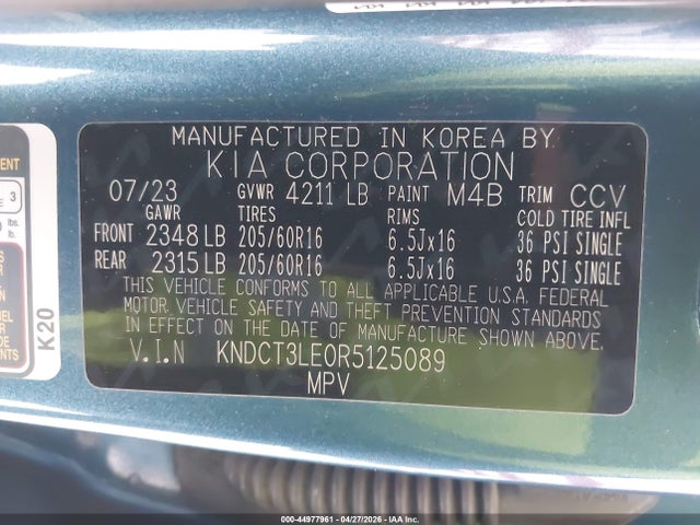 Aukcja sprzedaży 2024 Kia Niro Sx, vin: KNDCT3LE0R5125089, numer aukcji: 44977961