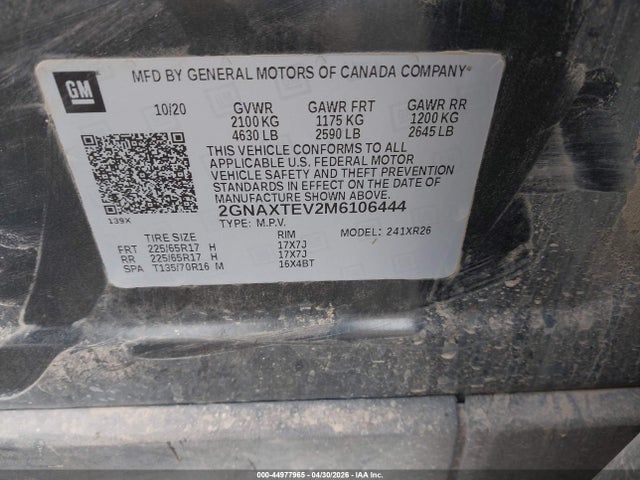 Chevrolet Equinox Awd 2fl 2021 2GNAXTEV2M6106444 Image 9