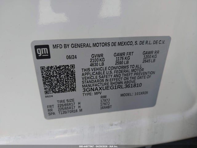 3GNAXUEG1RL361810 Chevrolet Equinox Awd Lt