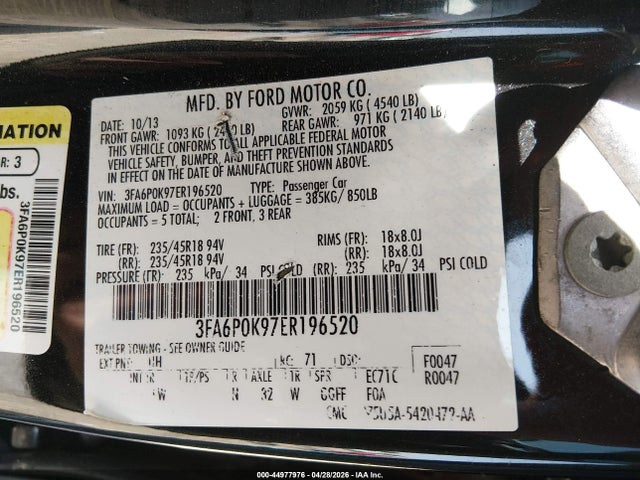 Ford Fusion Titanium 2014 3FA6P0K97ER196520 Image 9
