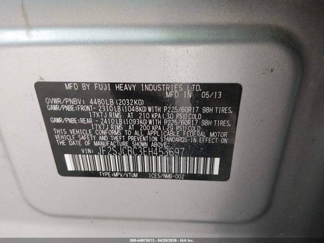 Продажа на аукционе авто 2014 Subaru Forester 2.5i/2.5i Premium, vin: JF2SJCBC3EH453697, номер лота: 44978013