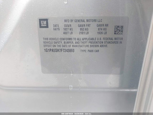 1G1PA5SH7F7243860 Chevrolet Cruze Ls Auto