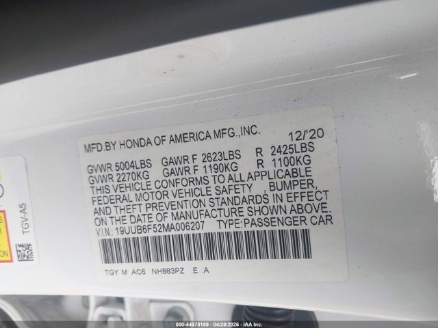 Продажа на аукционе авто 2021 Acura Tlx A-spec Package, vin: 19UUB6F52MA006207, номер лота: 44978199