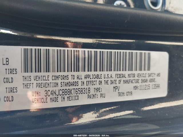 2019 Jeep Compass Latitude Fwd მანქანა იყიდება აუქციონზე, vin: 3C4NJCBB8KT658318, აუქციონის ნომერი: 44978291