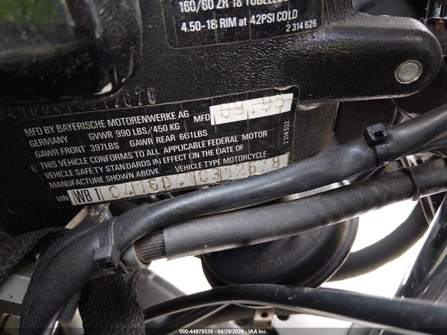 Aukcja sprzedaży 1996 Bmw R1100 Rs/rsl, vin: WB1041604T0312678, numer aukcji: 44978338