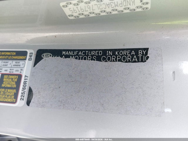 2020 Kia Sportage Lx მანქანა იყიდება აუქციონზე, vin: KNDPM3AC2L7679195, აუქციონის ნომერი: 44978449