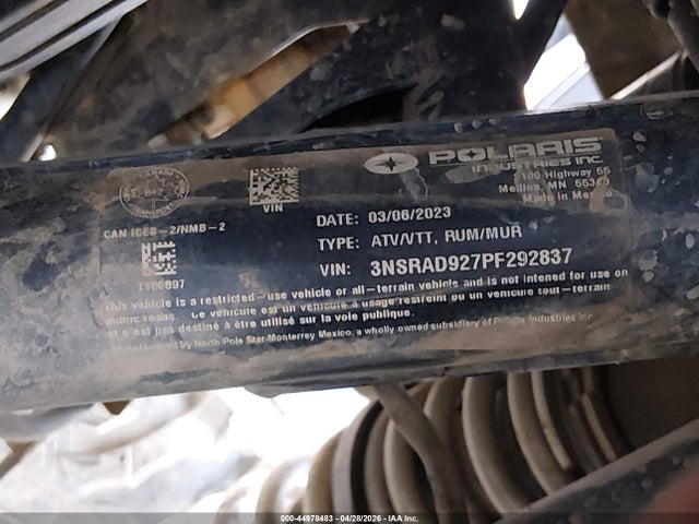 Продажа на аукционе авто 2023 Polaris Rzr Pro Xp Ultimate, vin: 3NSRAD927PF292837, номер лота: 44978483