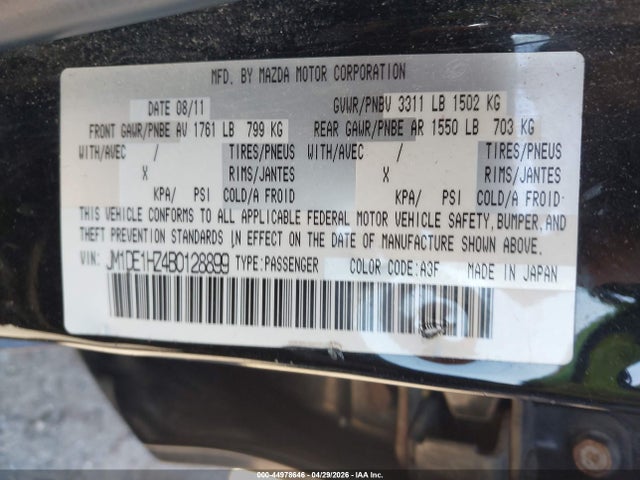 2011 Mazda Mazda2 Sport მანქანა იყიდება აუქციონზე, vin: JM1DE1HZ4B0128899, აუქციონის ნომერი: 44978646