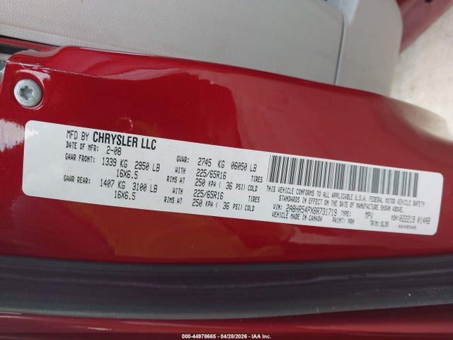 Продаж на аукціоні авто 2008 Chrysler Town & Country Touring, vin: 2A8HR54PX8R731719, номер лоту: 44978665