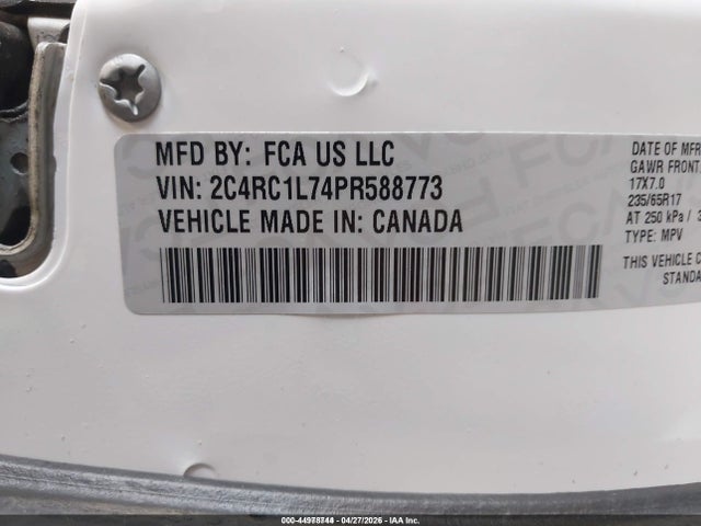 2023 Chrysler Pacifica Hybrid Touring L მანქანა იყიდება აუქციონზე, vin: 2C4RC1L74PR588773, აუქციონის ნომერი: 44978744