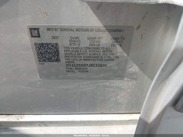 Продажа на аукционе авто 2018 Chevrolet Impala 2lz, vin: 2G1125S37J9133826, номер лота: 44978918