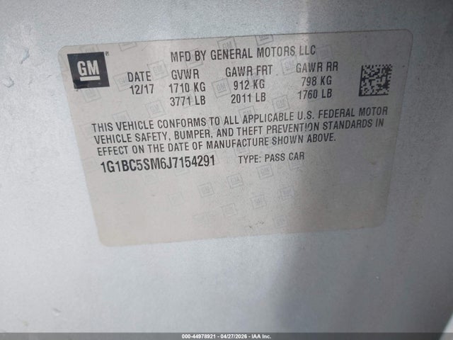 1G1BC5SM6J7154291 Chevrolet Cruze Ls Auto