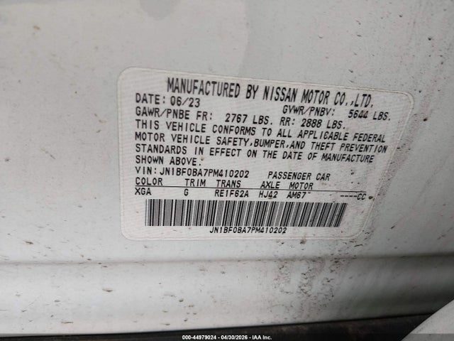 Продаж на аукціоні авто 2023 Nissan Ariya Empower+, vin: JN1BF0BA7PM410202, номер лоту: 44979024