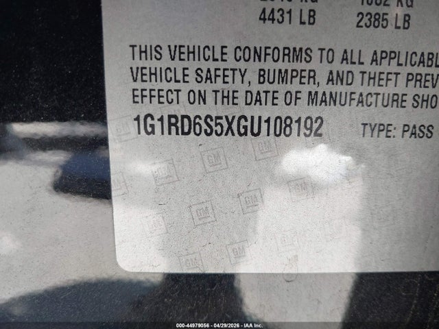 1G1RD6S5XGU108192 Chevrolet Volt Premier