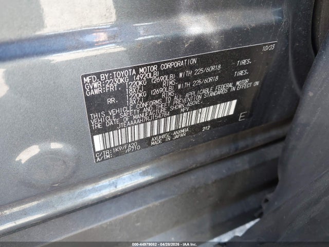 Aukcja sprzedaży 2024 Toyota Venza Le, vin: JTEAAAAH7RJ154784, numer aukcji: 44979082