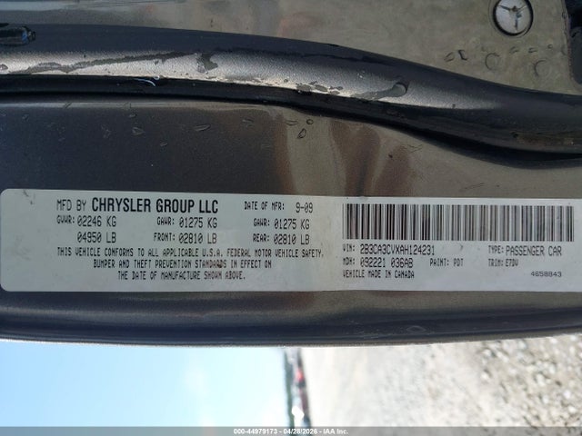 Продаж на аукціоні авто 2010 Dodge Charger Sxt, vin: 2B3CA3CVXAH124231, номер лоту: 44979173