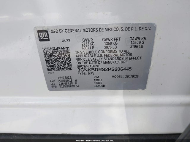 Продажа на аукционе авто 2023 Chevrolet Blazer Fwd 3lt, vin: 3GNKBDRS2PS206445, номер лота: 44979190