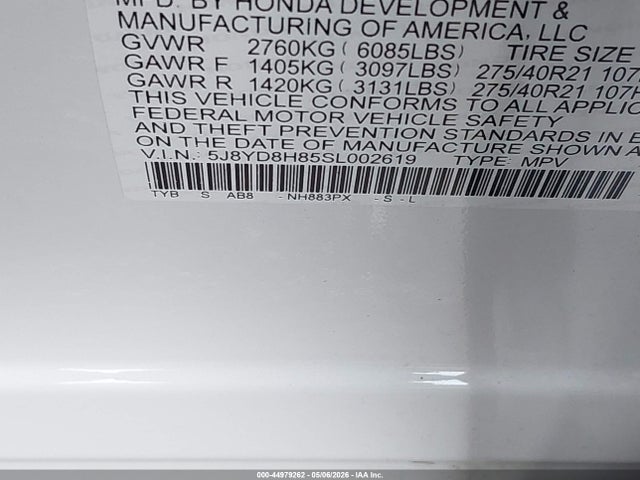 Acura Mdx Type S Advance Package 2025 5J8YD8H85SL002619 Image 9