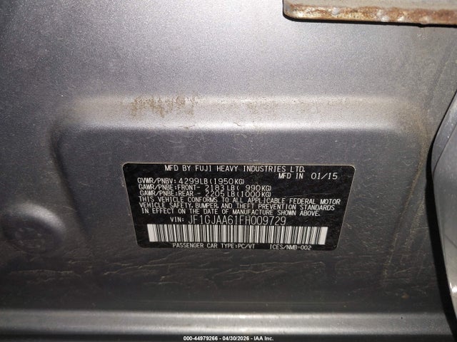Продаж на аукціоні авто 2015 Subaru Impreza 2.0i, vin: JF1GJAA61FH009729, номер лоту: 44979266
