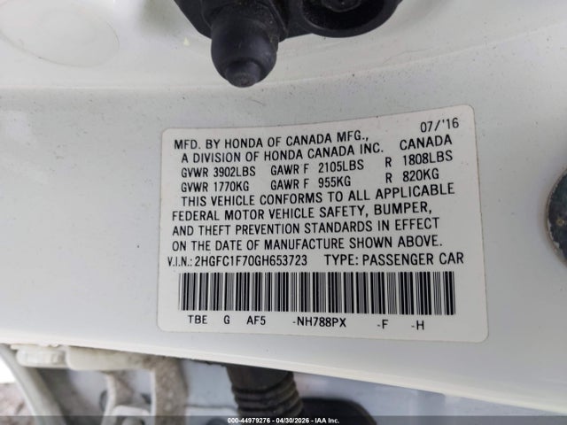 Honda Civic Ex-l 2016 2HGFC1F70GH653723 Image 9