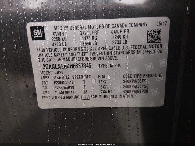 2GKALNEK4H6337846 GMC Terrain Sle-2