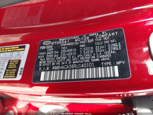 2024 Hyundai Kona N Line მანქანა იყიდება აუქციონზე, vin: KM8HACA38RU140101, აუქციონის ნომერი: 44979328