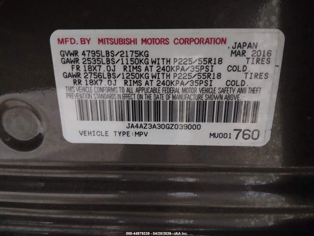 Продаж на аукціоні авто 2016 Mitsubishi Outlander Sel, vin: JA4AZ3A30GZ039000, номер лоту: 44979339