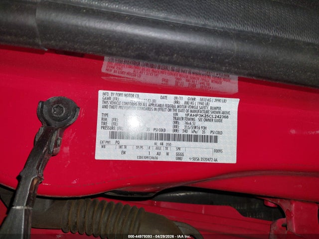 Aukcja sprzedaży 2012 Ford Focus Se, vin: 1FAHP3K25CL242368, numer aukcji: 44979393