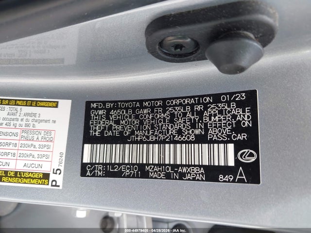 Lexus Ux 250h Premium 2023 JTHP6JBH7P2146608 Image 9
