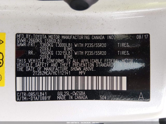 Продажа на аукционе авто 2017 Lexus Rx 350, vin: 2T2BZMCA7HC112141, номер лота: 44979414