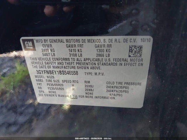 Продажа на аукционе авто 2011 Cadillac Srx Performance Collection, vin: 3GYFNBEY1BS546558, номер лота: 44979422
