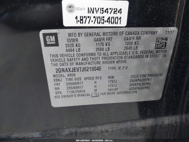 Chevrolet EQUINOX LT 2018 2GNAXJEV7J6219046 Image 9