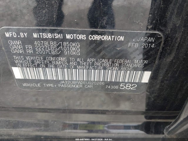 Aukcja sprzedaży 2014 Mitsubishi Lancer Gt, vin: JA32U8FW2EU020286, numer aukcji: 44979593