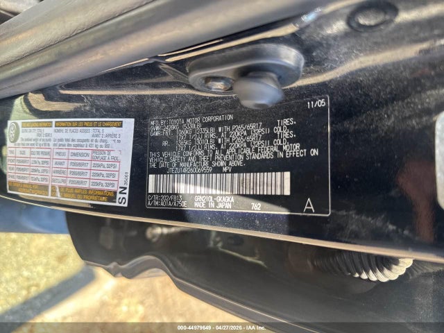 Aukcja sprzedaży 2006 Toyota 4runner Sr5 Sport V6, vin: JTEZU14R260069559, numer aukcji: 44979649