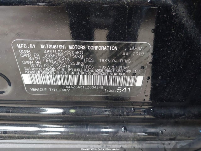 Продажа на аукционе авто 2020 Mitsubishi Outlander Se 2.4 S-awc, vin: JA4AZ3A31LZ004248, номер лота: 44979670
