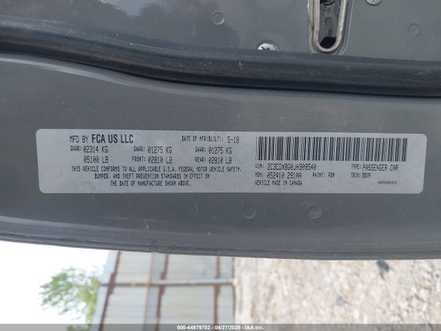 Aukcja sprzedaży 2018 Dodge Charger Sxt Rwd, vin: 2C3CDXBG0JH309540, numer aukcji: 44979702