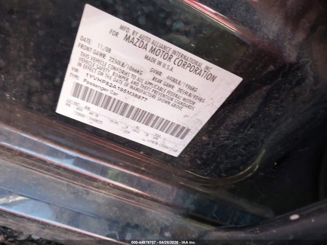 44979707 :رقم المزاد ، 1YVHP82A195M38877 vin ، 2009 Mazda Mazda6 I Touring مزاد بيع
