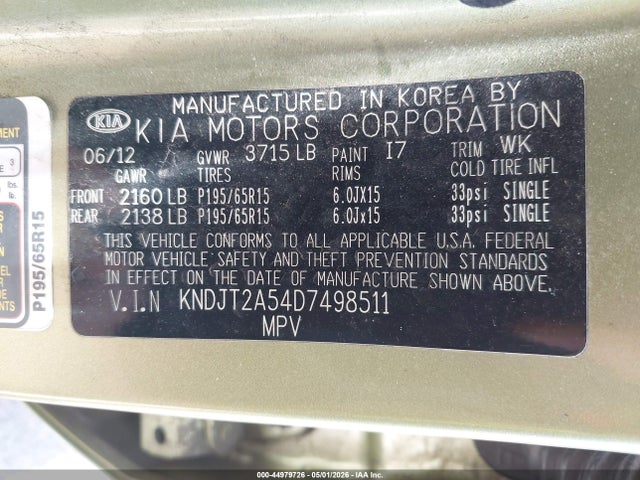 Продажа на аукционе авто 2013 Kia Soul, vin: KNDJT2A54D7498511, номер лота: 44979726