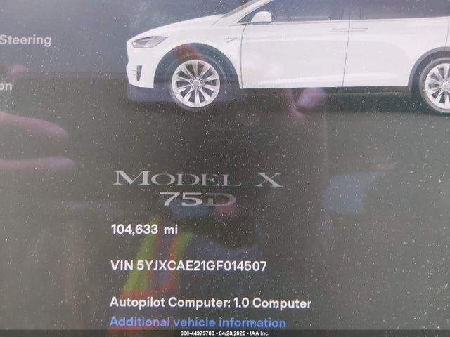 Tesla Model X 60d/70d/75d/90d 2016 5YJXCAE21GF014507 Image 16