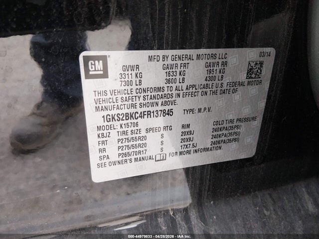 GMC YUKON SLT 2015 1GKS2BKC4FR137845 Image 9