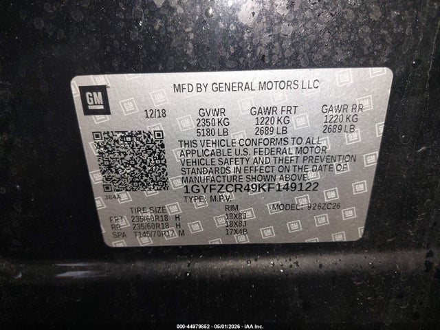 Aukcja sprzedaży 2019 Cadillac Xt4 Premium Luxury, vin: 1GYFZCR49KF149122, numer aukcji: 44979852
