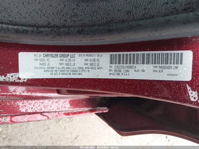 Aukcja sprzedaży 2015 Chrysler 200 C, vin: 1C3CCCEG1FN589314, numer aukcji: 44979905