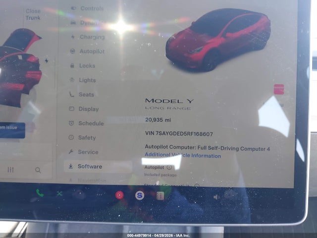 Aukcja sprzedaży 2024 Tesla Model Y Long Range Single Motor Rear-wheel Drive/rwd, vin: 7SAYGDED5RF168607, numer aukcji: 44979914
