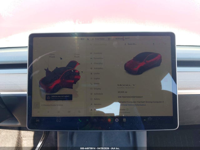 Aukcja sprzedaży 2024 Tesla Model Y Long Range Single Motor Rear-wheel Drive/rwd, vin: 7SAYGDED5RF168607, numer aukcji: 44979914