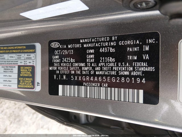 Продажа на аукционе авто 2014 Kia Optima Sxl Turbo, vin: 5XXGR4A65EG280194, номер лота: 44979923