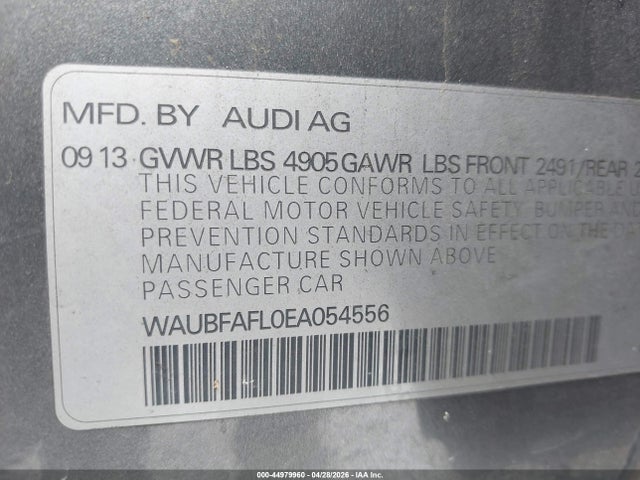 Aukcja sprzedaży 2014 Audi A4 2.0t Premium, vin: WAUBFAFL0EA054556, numer aukcji: 44979960