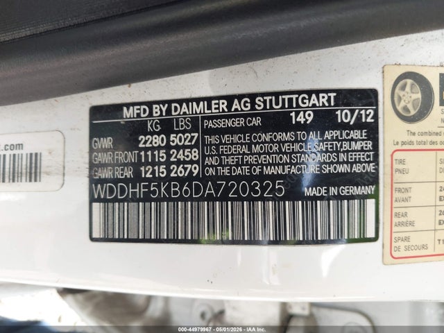 Aukcja sprzedaży 2013 Mercedes-benz E 350, vin: WDDHF5KB6DA720325, numer aukcji: 44979967