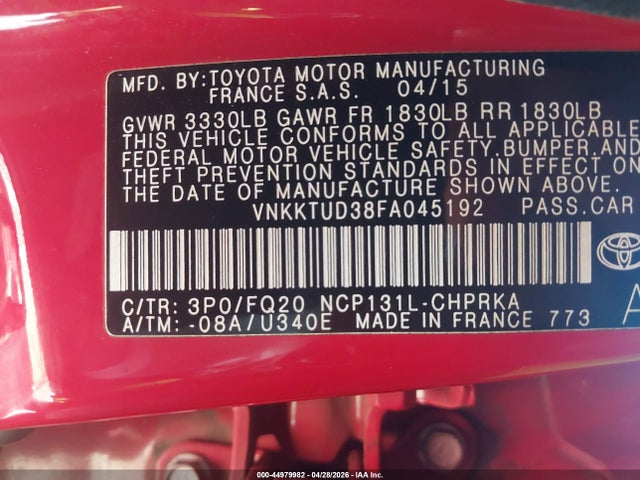 Toyota YARIS L 2015 VNKKTUD38FA045192 Image 9